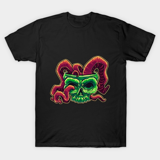 A Skull Full of Tentacles T-Shirt by Gloomlight